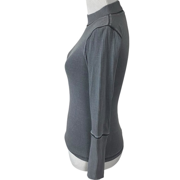 Free People Rickie Long Sleeve Top in Grey Haze Size XS Grunge Layering Thermal - Picture 11 of 15